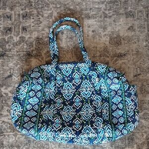 Vera Bradley Blue, White & Green Patterned Duffle Bag
